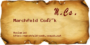 Marchfeld Csák névjegykártya